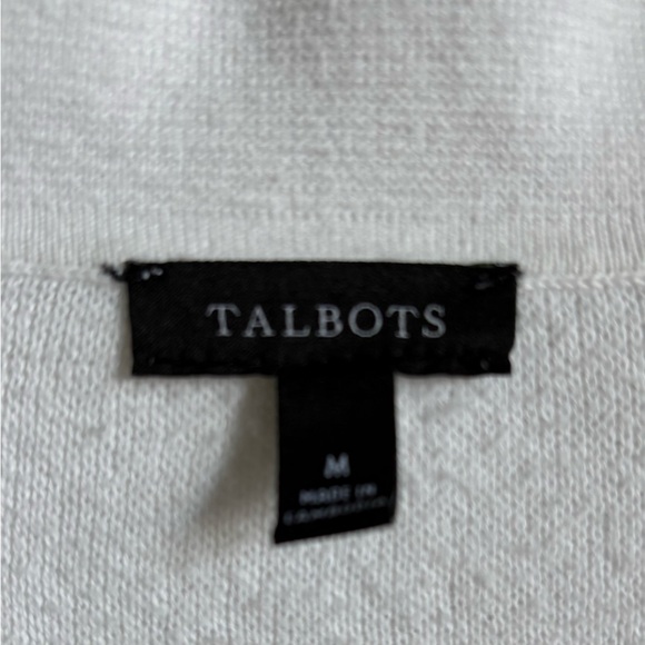 Talbots Johnny Collar Pullover Stripe Top in Black and White. - Picture 3 of 8